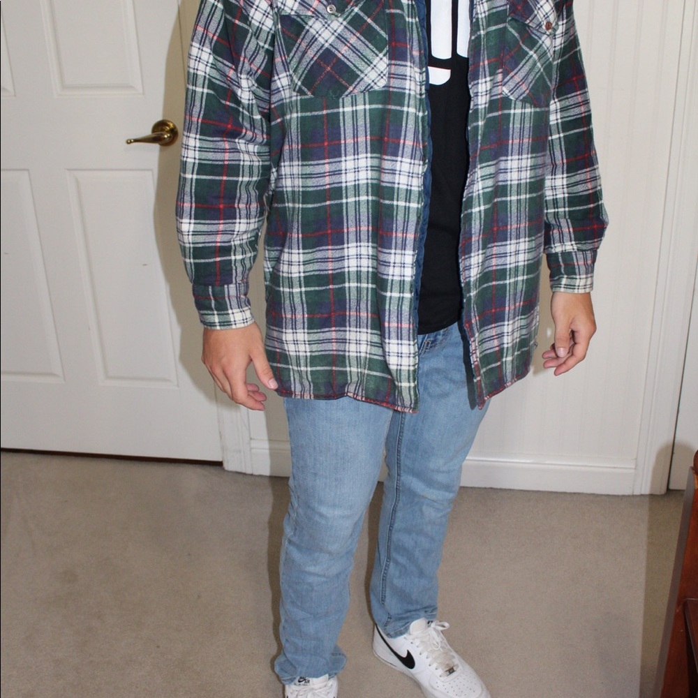 Men's L PLAID Flannel Lined Polyester Jacket